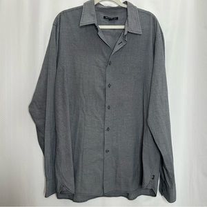 John Varvatos gray micro houndstooth button up shirt long sleeve